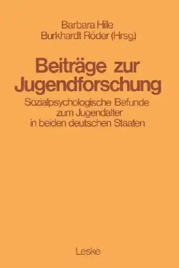 Cover of Beiträge Zur Jugendforschung