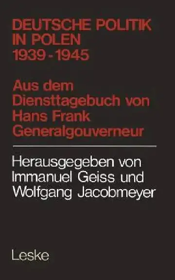 Cover of Deutsche Politik in Polen 1939-1945