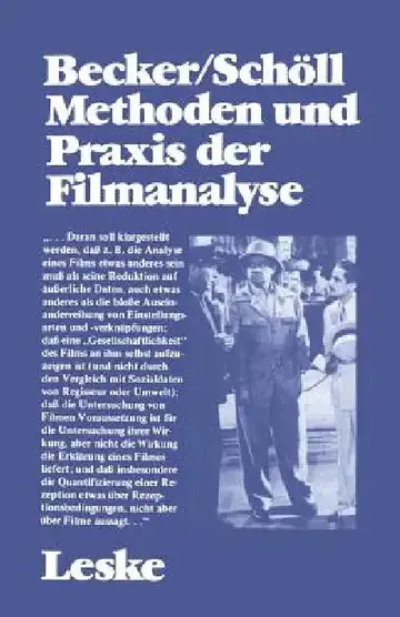 Cover of Methoden Und PRAXIS Der Filmanalyse