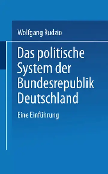 Cover of Das politische System der Bundesrepublik Deutschland