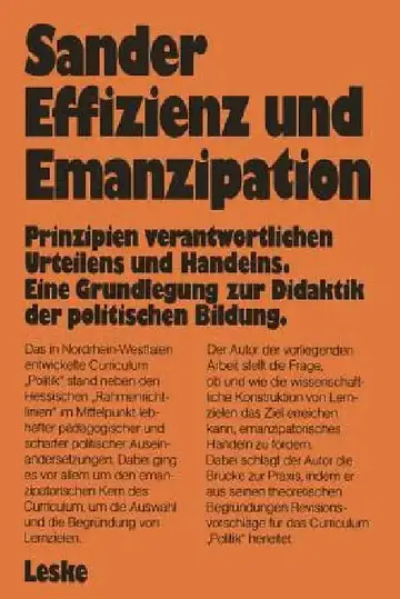 Cover of Effizienz Und Emanzipation