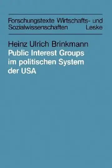 Cover of Public Interest Groups Im Politischen System Der USA