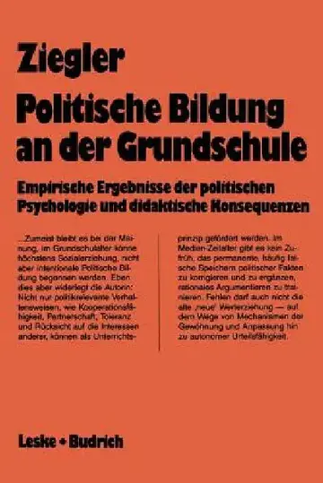 Cover of Politische Bildung an Der Grundschule