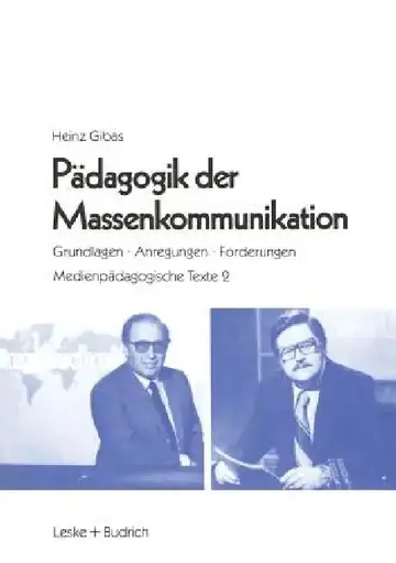 Cover of Pädagogik Der Massenkommunikation