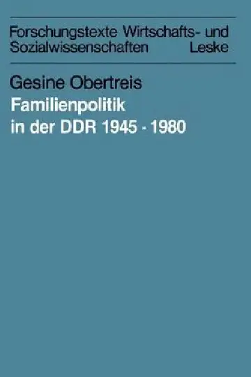 Cover of Familienpolitik in Der DDR 1945-1980