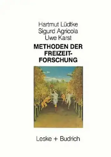 Cover of Methoden Der Freizeitforschung