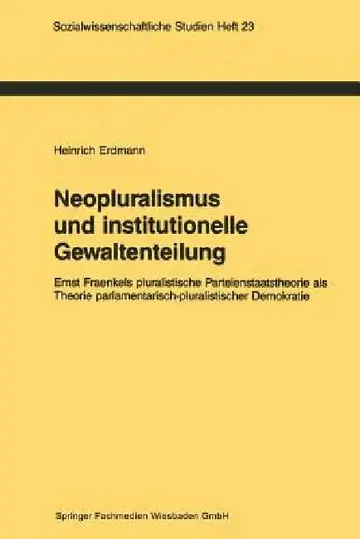 Cover of Neopluralismus Und Institutionelle Gewaltenteilung