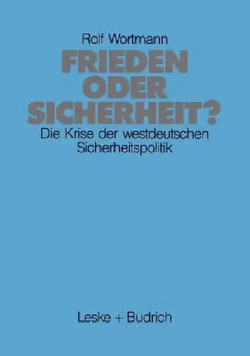 Cover of Frieden Oder Sicherheit