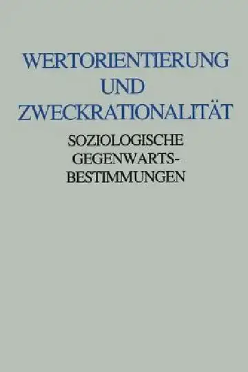 Cover of Wertorientierung Und Zweckrationalität