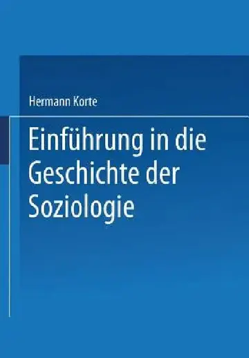 Cover of Einführung in Die Geschichte Der Soziologie