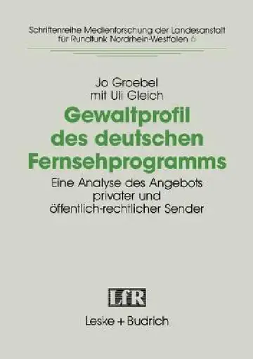 Cover of Gewaltprofil Des Deutschen Fernsehprogramms