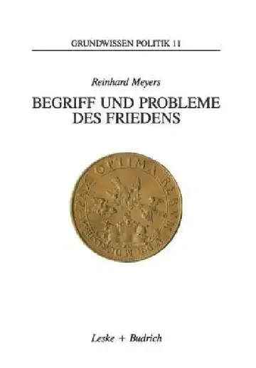 Cover of Begriff Und Probleme Des Friedens