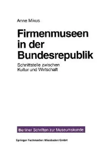 Cover of Firmenmuseen in Der Brd