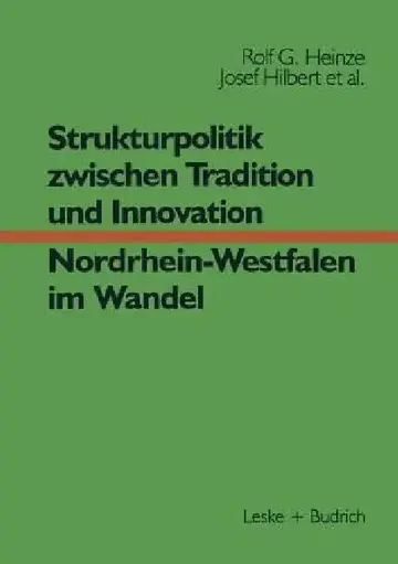 Cover of Strukturpolitik Zwischen Tradition Und Innovation -- Nrw Im Wandel