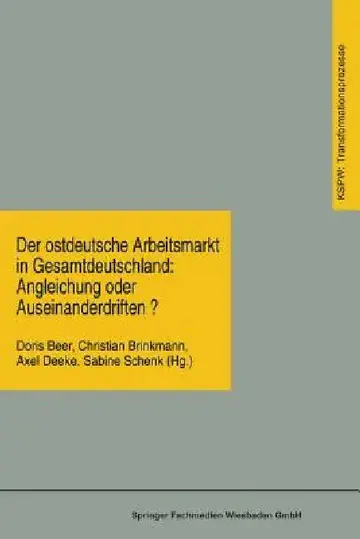 Cover of Der Ostdeutsche Arbeitsmarkt in Gesamtdeutschland
