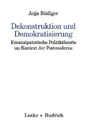 Cover of Dekonstruktion Und Demokratisierung