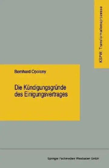Cover of Die Kündigungsgründe Des Einigungsvertrages