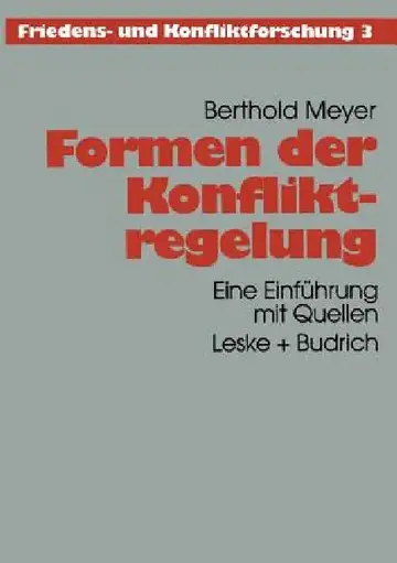 Cover of Formen Der Konfliktregelung