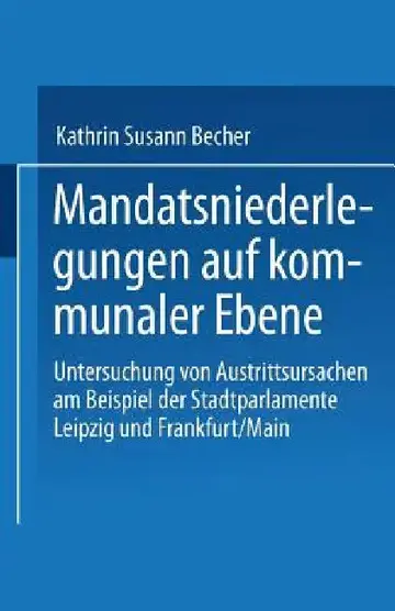 Cover of Mandatsniederlegungen Auf Kommunaler Ebene
