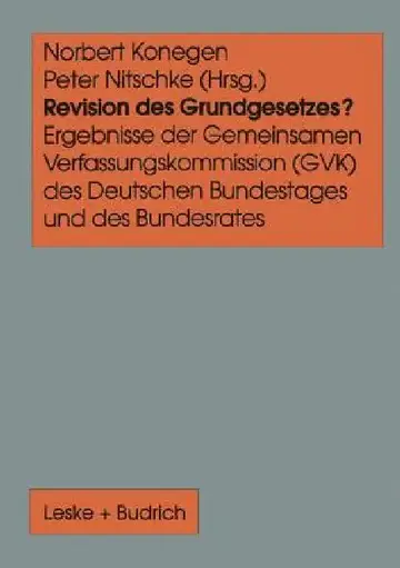 Cover of Revision Des Grundgesetzes?