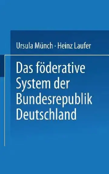 Cover of Das Föderative System Der Bundesrepublik Deutschland