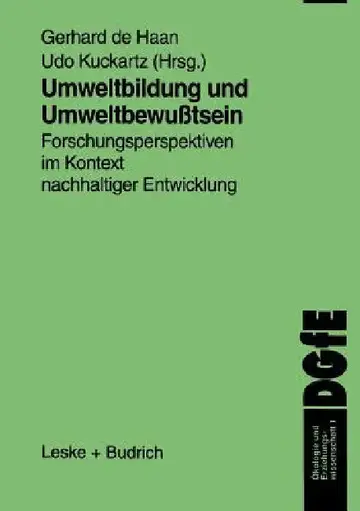 Cover of Umweltbildung Und Umweltbewußtsein