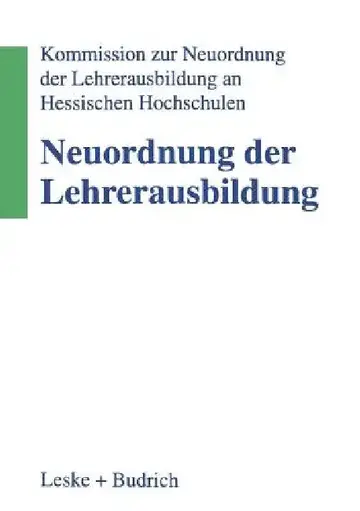 Cover of Neuordnung Der Lehrerausbildung
