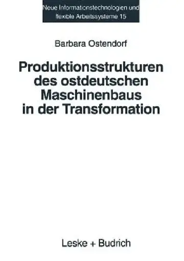 Cover of Produktionsstrukturen Des Ostdeutschen Maschinenbaus in Der Transformation