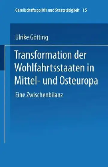 Cover of Transformation Der Wohlfahrtsstaaten in Mittel- Und Osteuropa