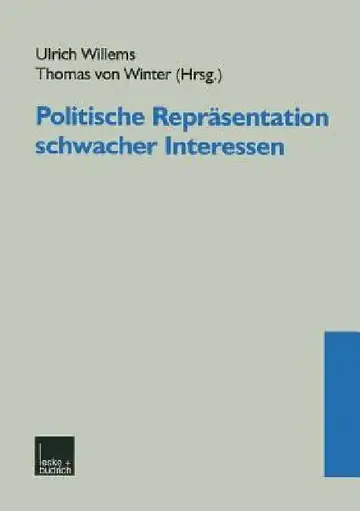 Cover of Politische Repräsentation Schwacher Interessen