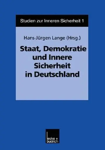 Cover of Staat, Demokratie Und Innere Sicherheit in Deutschland