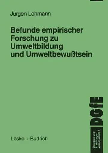 Cover of Befunde Empirischer Forschung Zu Umweltbildung Und Umweltbewußtsein