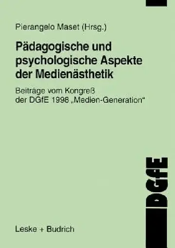 Cover of Pädagogische Und Psychologische Aspekte Der Medienästhetik