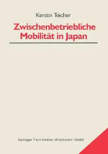 Cover of Zwischenbetriebliche Mobilität in Japan