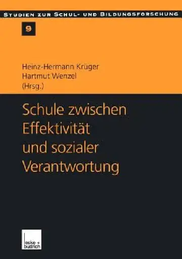 Cover of Schule Zwischen Effektivität Und Sozialer Verantwortung