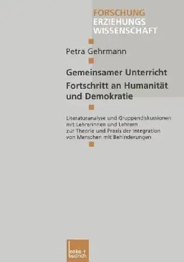 Cover of Gemeinsamer Unterricht -- Fortschritt an Humanität Und Demokratie
