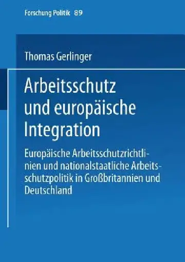 Cover of Arbeitsschutz Und Europäische Integration