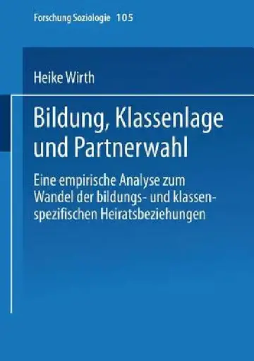 Cover of Bildung, Klassenlage Und Partnerwahl