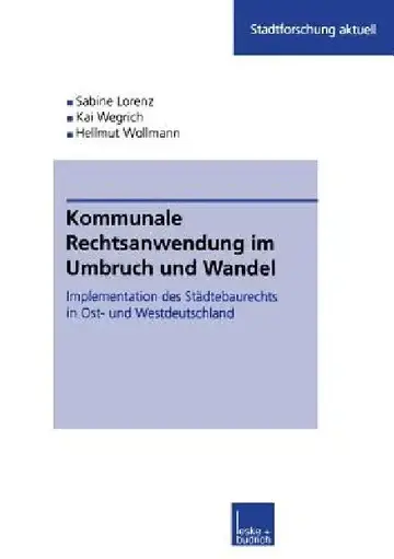 Cover of Kommunale Rechtsanwendung Im Umbruch Und Wandel