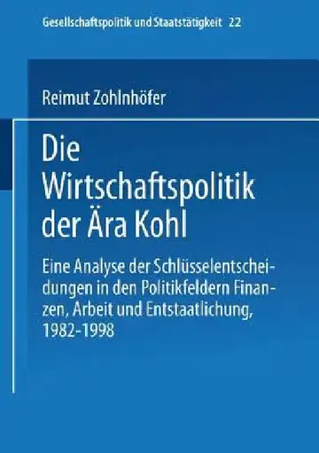 Cover of Die Wirtschaftspolitik Der Ära Kohl
