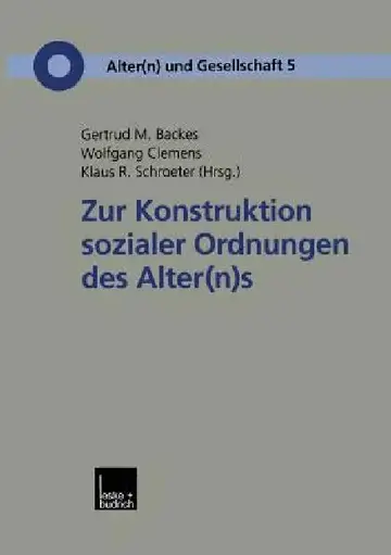 Cover of Zur Konstruktion Sozialer Ordnungen Des Alter(n)S