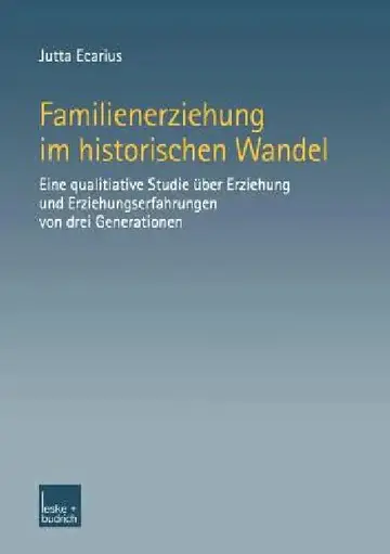 Cover of Familienerziehung Im Historischen Wandel