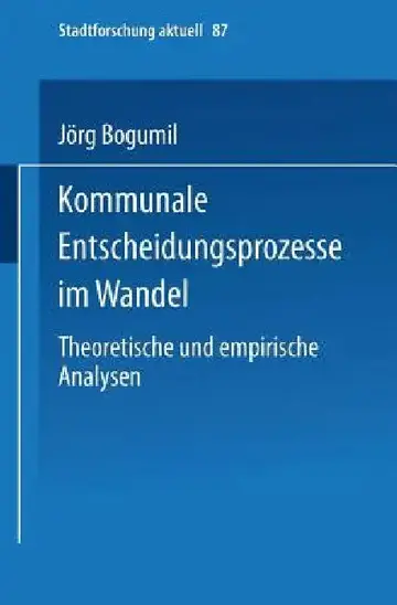 Cover of Kommunale Entscheidungsprozesse Im Wandel