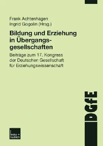 Cover of Bildung Und Erziehung in Übergangsgesellschaften