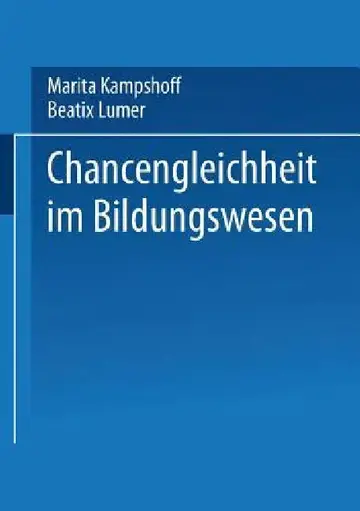 Cover of Chancengleichheit Im Bildungswesen