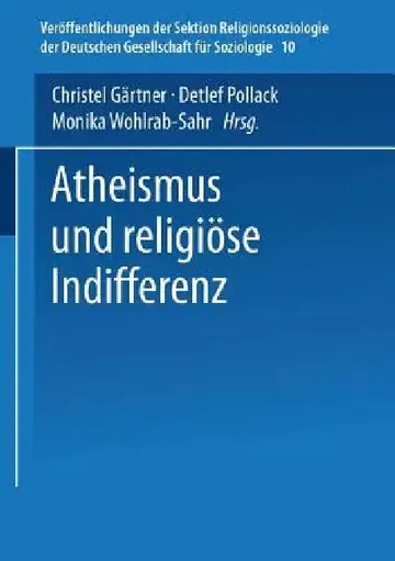 Cover of Atheismus Und Religiöse Indifferenz
