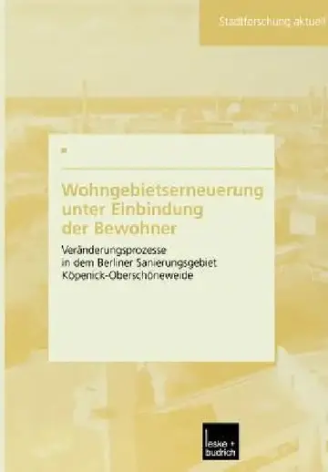 Cover of Wohngebietserneuerung Unter Einbindung Der Bewohner