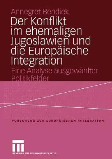 Cover of Der Konflikt Im Ehemaligen Jugoslawien Und Die Europäische Integration