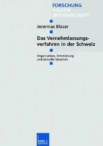 Cover of Das Vernehmlassungsverfahren in Der Schweiz