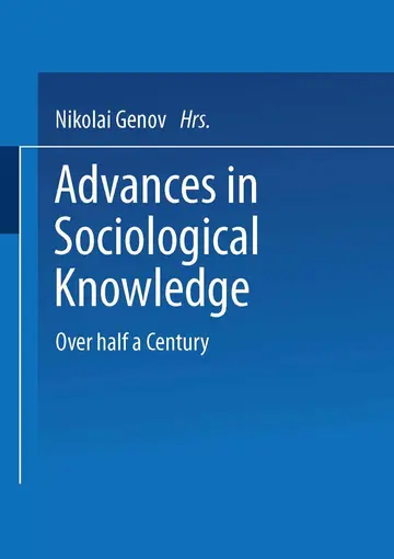 Cover of Advances in Sociological Knowledge